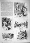 Original Old Antique Print 1887 London Scottish Volunteers Siers War Kilts 19th