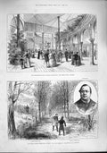 Old Antique Print 1887 Manchester Exhibition Franc-German Schnaebele Post 19th