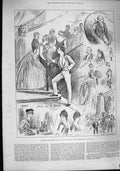 Antique Old Print *3381 1887 Jubilee Fancy Dress Ball Portsmouth Yacht Club