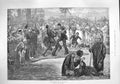 Original Old Antique Print 1887 Negro Baptism United States America Religion