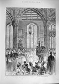 Old Antique Print 1887 House Commons Jubilee Service Church Westminster 19th