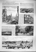 Original Old Antique Print 1887 Dorchester Judge Jeffreys Roman Amphitheatre