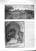 Old Antique Print 1887 British Art Daffodils Children Lytel Mayde Thames 19th