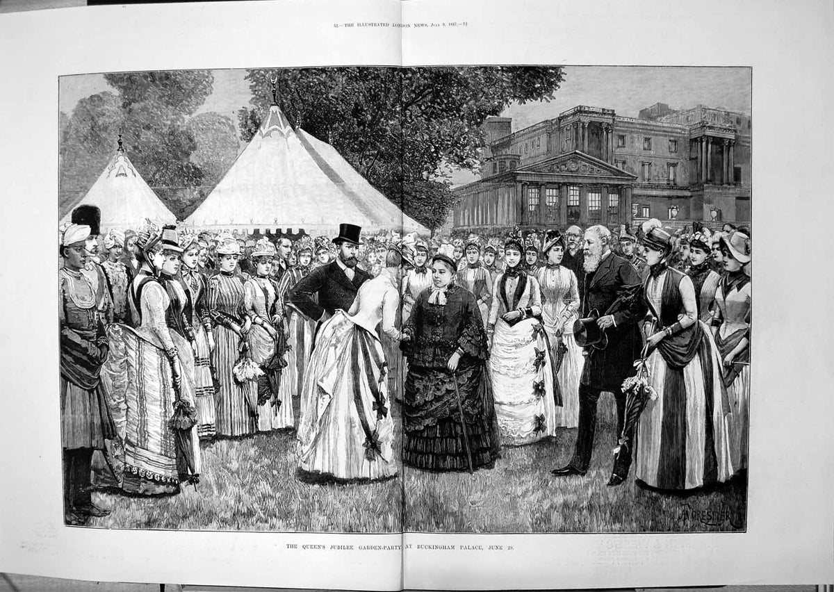 Antique Print Queens Jubilee Garden Party Bubkingham Palace June 29Th 1887 0
