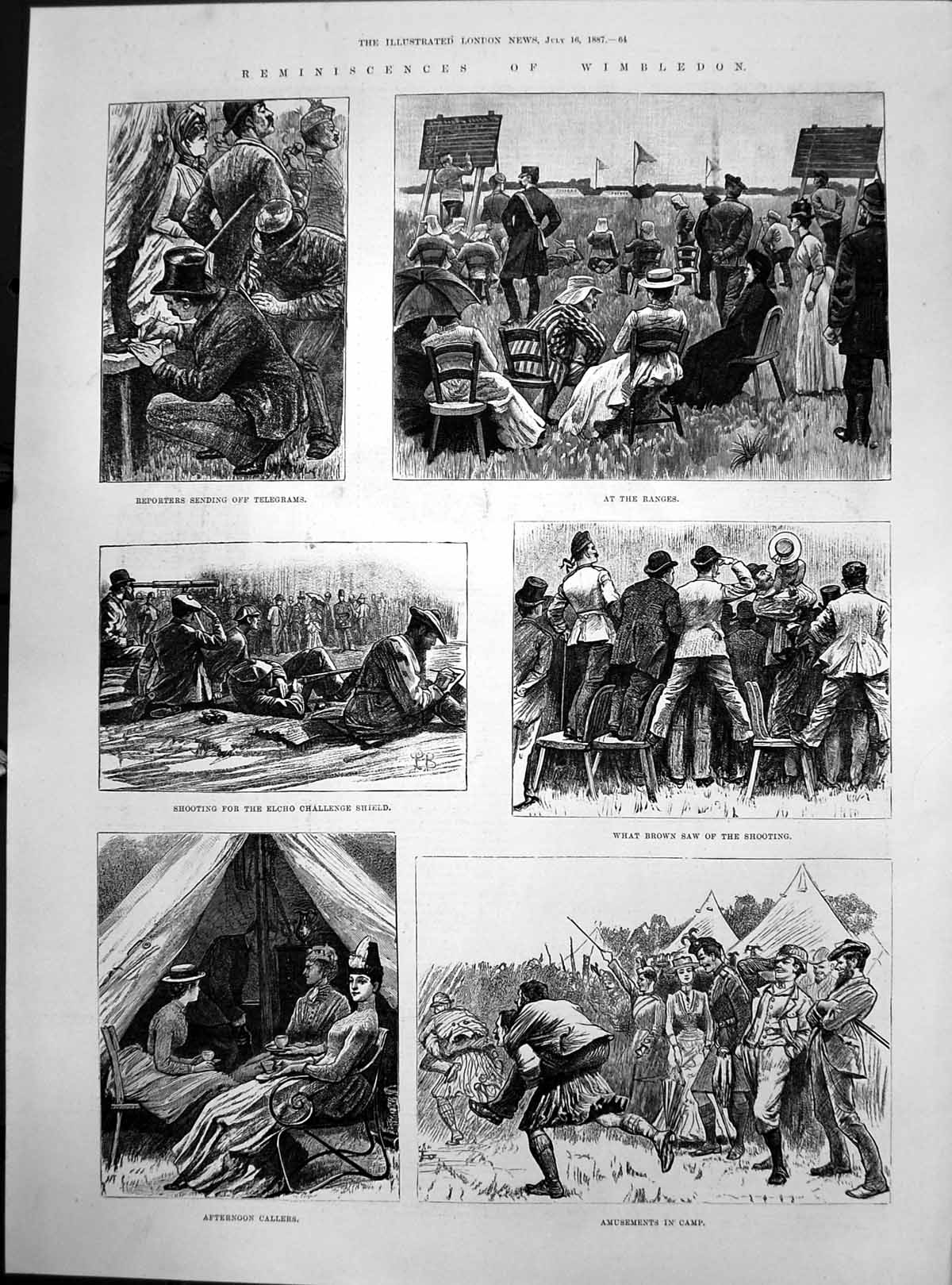 Old Reminiscences Wimbledon Shooting Ranges Elcho Challenge Cup 1887 Victorian