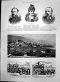 Old Print Halley Stewart Mp Disaster Zug Switzerland Jubilee Malvern 1887 19th