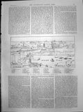 Antique Print Newcastle Upon Tyne Key View Castle Black Gate Town Walls 188