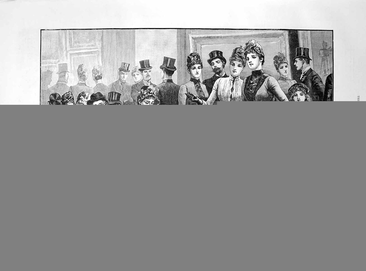Antique Print Country Cousins Royal Academy Exhibition Evenard Hopkins 1887