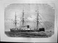 Original Old Antique Print H M S Monarch Ship Queens Jubilee Naval Review 1887