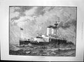 Old Antique Print Ships Queens Jubilee Naval Review Hms Collingwood 1887 19th