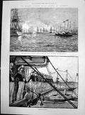 Old Queens Arrival Alberta On Board Victoria Albert Fleet Saluting 18 19th