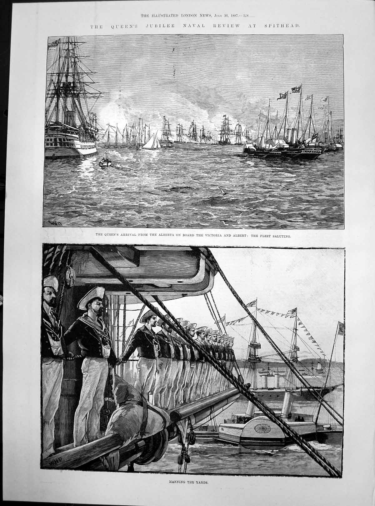 Old Queens Arrival Alberta On Board Victoria Albert Fleet Saluting 18 19th