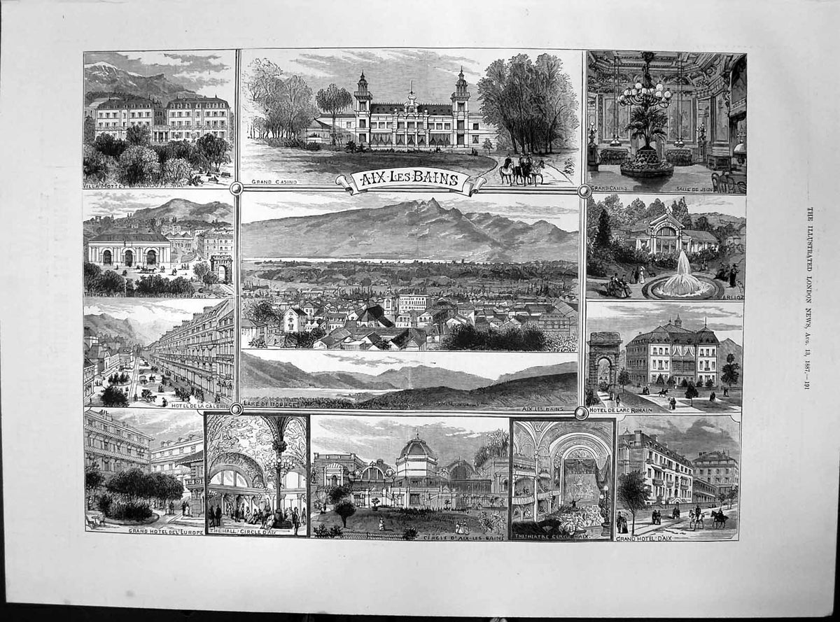 Old Aix-Les-Bains Grand Casino Villa Mottet Hotel De La Galerie 1887 Victorian