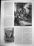 Antique Print Gudvangen Fjord Norwegian Wedding Voring Foss Hardanger 1887 19th