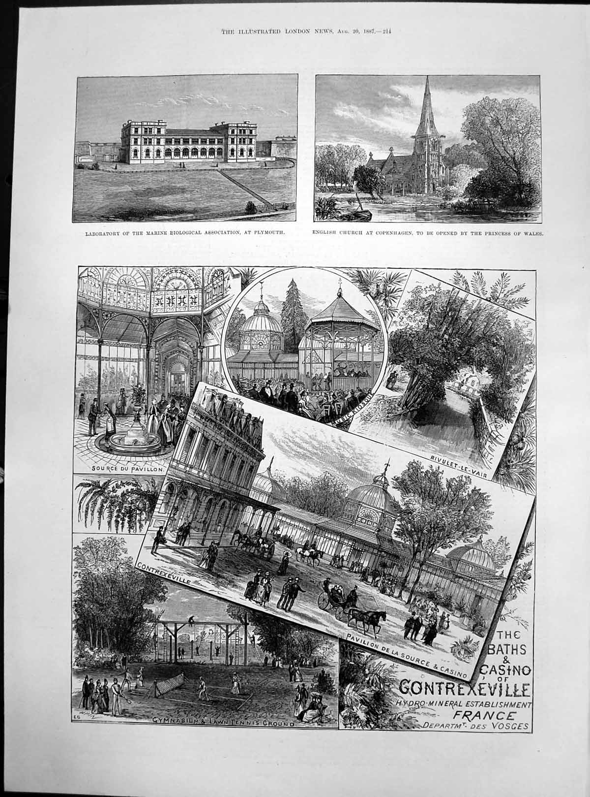 Old Baths Casino Contrexeville France English Church Copenhagen 1887 Victorian