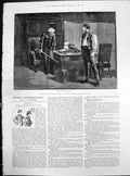 Antique Old Print Miser Farebrother Tom Barley Discharged Service Man 1887 19th