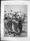 Antique Print British Mission Morocco Reception Kaid Dukala Musicians 1887 19th