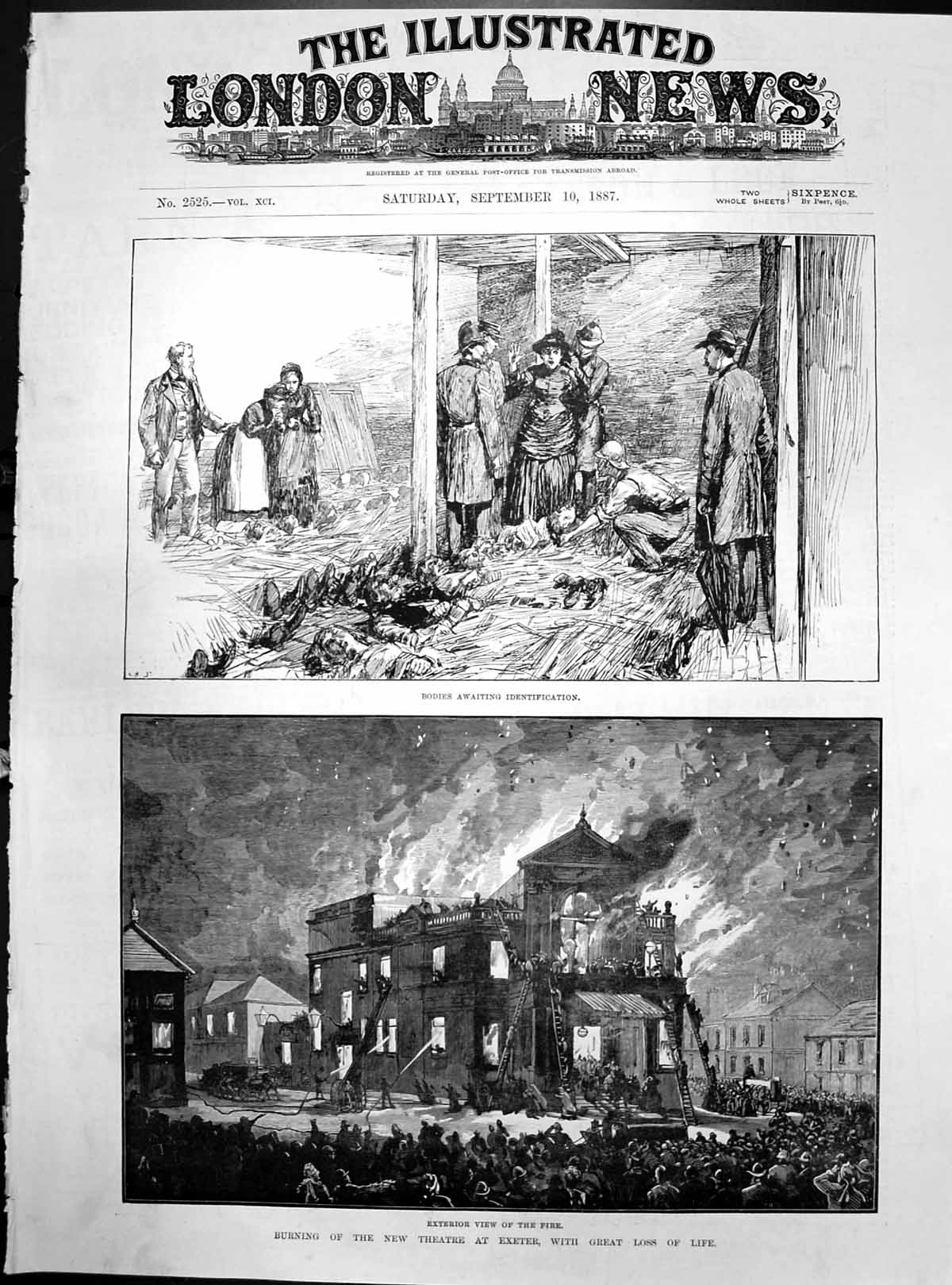 Old Burning New Theatre Exeter Great Loss Life Bodies Identification