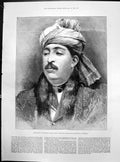 Old Print Ayoub Khan Exiled Afghan Prince Escaped Detention Teheran 1887 19th