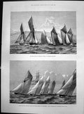 Old Trawler Race Brixham Regatta Channel Yacht Club Race Torquay 1887 Victorian