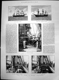 Old Life On Board Man War Hms Calypso Hms Active Guns Athletics 1887 Victorian