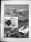 Old Print British Mission Morocco Sport Atlas Mountains Boar Hunting 1887 19th