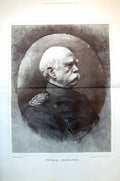 Old Antique Print Prince Bismack Photograph Loescher Petsch Berlin 1887 19th