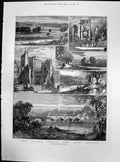 Old Kelso Fleurs Castle Kelso Abbey Teviot Bridge Roxburgh Castle 188 Victorian