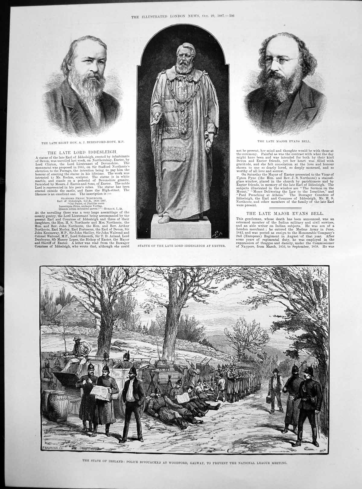 Old State Ireland Police Prevent Nat League Meeting Major Evans Bell1