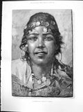 Antique Print Favourite Slave G L Seymour Decorated Headband Necklace 1887 19th