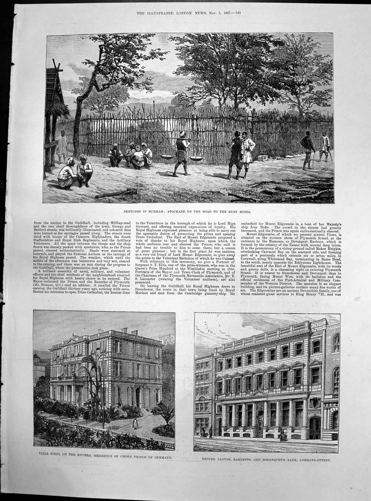 Old Stockade Ruby Mines Burmah Villa Zirio Riviera Crown Prince 1887 Victorian