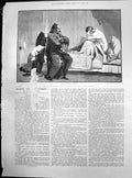 Antique Print Miser Farebrother Man Clasping Head Get Out Hole 1887 Damaged