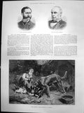 Old Early Dinner C Reichert Dog Kittens Lord Wolverton Maj Kennedy 18 Victorian