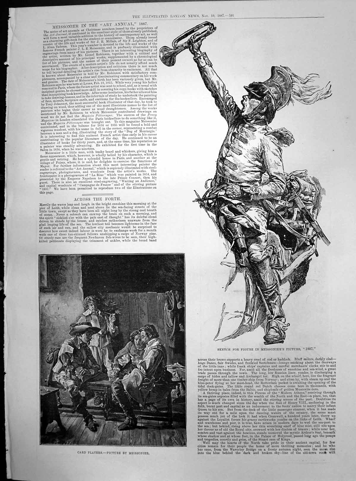 Old Card Players Meissonier Sketch Figure Meissoniers Picture 1807 18 19th