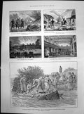 Antique Print Roumanian Guards Search Boat Danube Muskets Irnham Hall 1887 19th