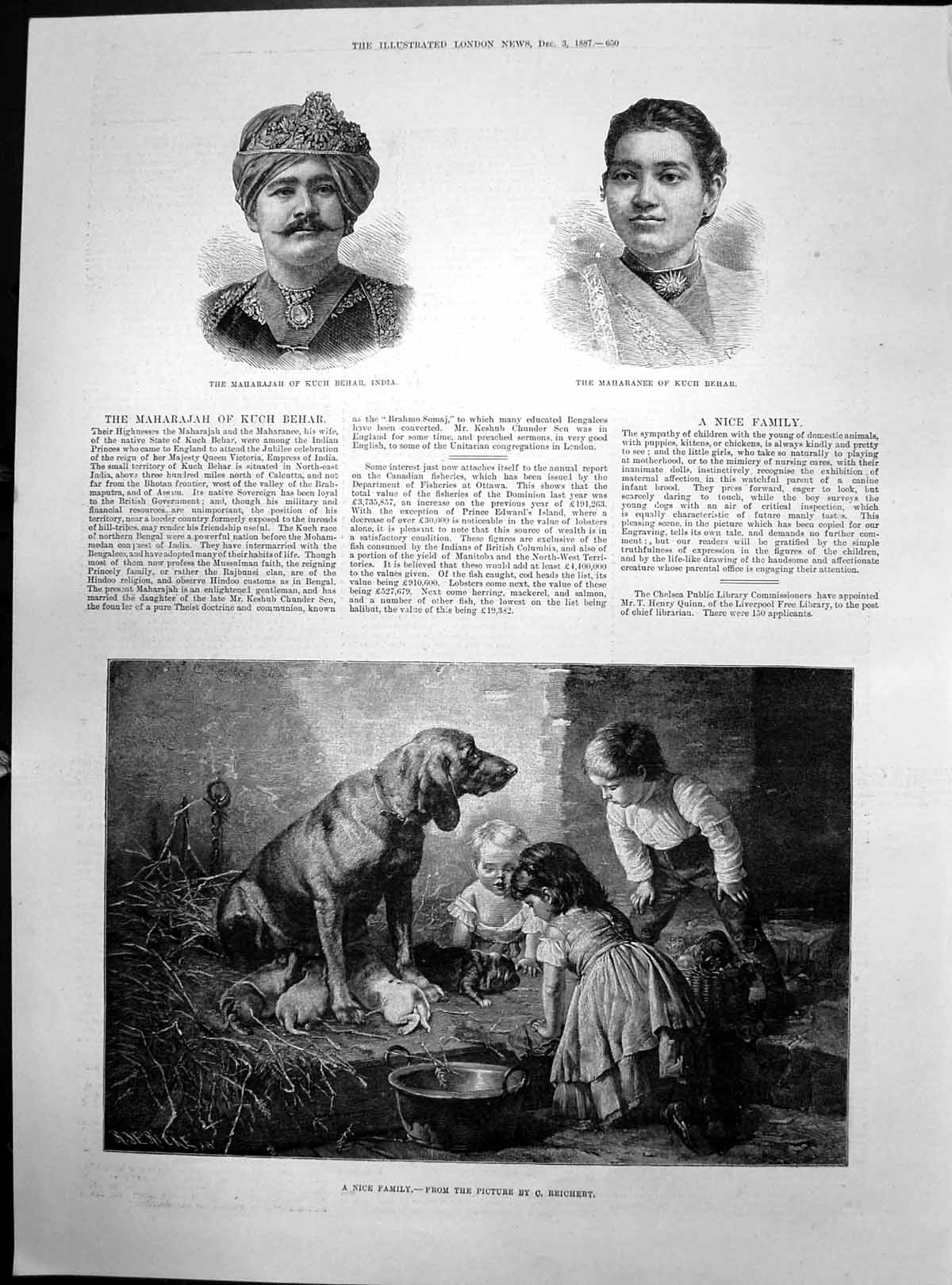 Old Nice Family C Reichert Maharajah Kuch Behar India Maharanee 1887 Victorian