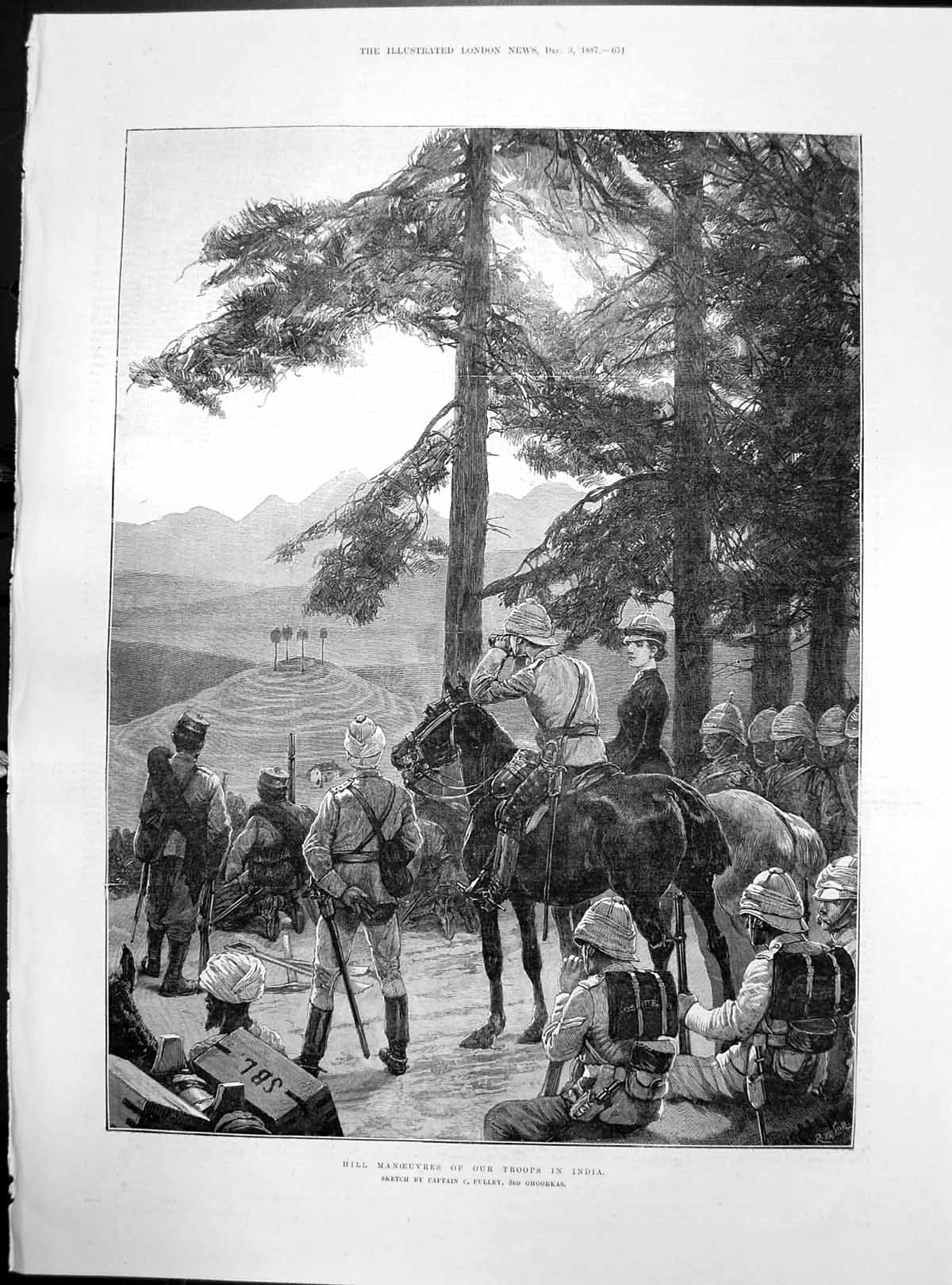 Old Hill Manoeuvres Our Troops India Captain C Pulley 3Rd Ghoorkas 18