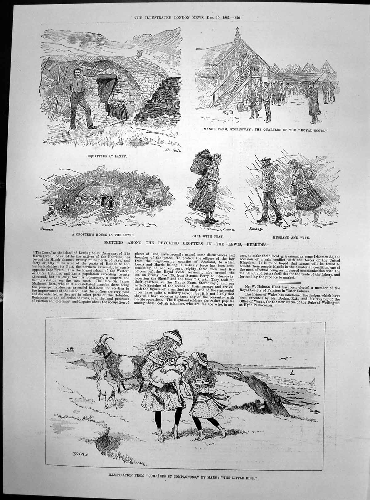 Old Print Comperes Compagnons Mars Little Kiss Revolted Crters Lewis 1887 19th