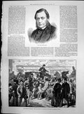 Antique Old Print Late Lord Lyons Lord Mayor Dublin Way Richmond Prison 1887