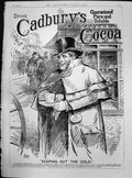 Antique Old Print Cadburys Cocoa Guaranteed Pure Soluble Keeping Out C1887 19th