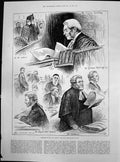 Antique Old Print Law Courts Lord Chancellors Court Graham Hastings Q C 1887