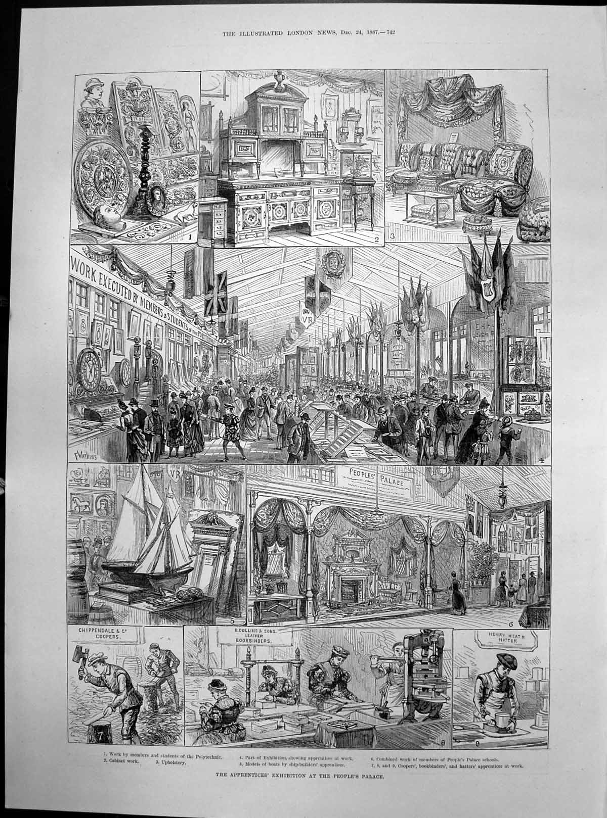 Old Apprentices Exhibition Peoples Palace Cabinet Work Upholstery 188 Victorian