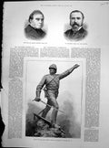 Antique Old Print Statue General Earle Liverpool George Burrows 1877 Damaged
