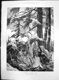 Old Christmas New World Rc Woodville Indian Hunters Shelter Snow1887 Victorian