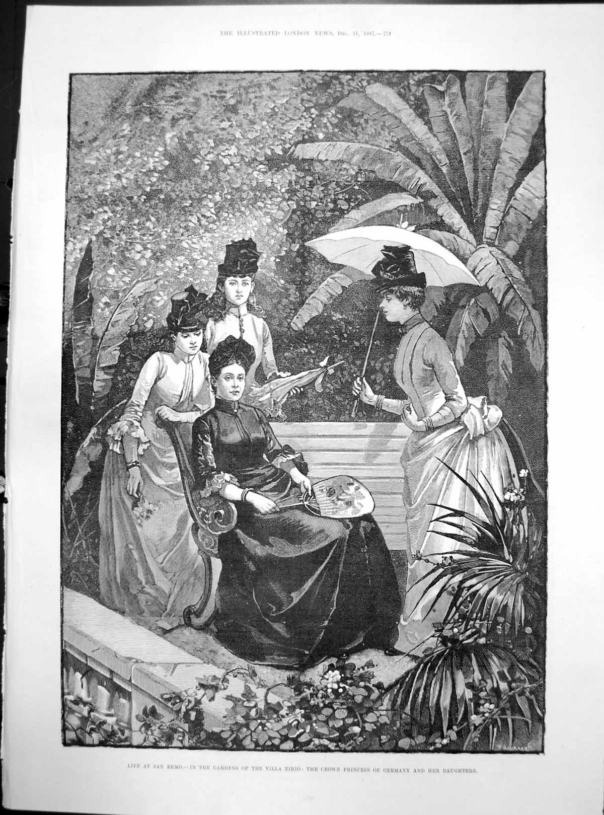 Old San Remo Gardens Villa Zirio Crown Princess Germany Daughters1887 Victorian