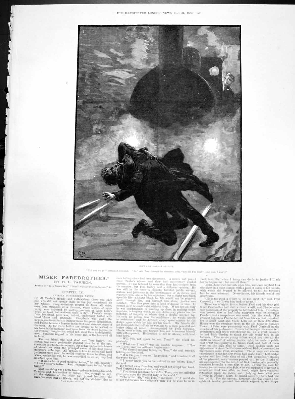 Old Miser Farebrother Jeremiah Tom Fighting Railway Front Train 1877 Victorian