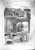 Original Old Antique Print Damaged 1888 Ockwells Berks Mediaeval Mansion 19th