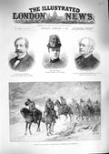Original Old Antique Print 1888 Ebba Munck Manzaro Montgomery Uhlans Snow-Storm