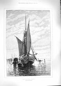 Original Old Antique Print 1888 Sailing Boat Lagunes Venice Birds Victorian