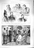 Original Old Antique Print 1888 Maria Douglass Nurses Burmah Court Wilson Paris